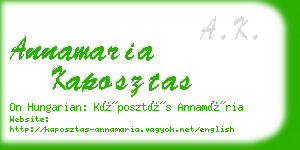 annamaria kaposztas business card